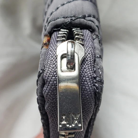 Armani Exchange Wallet - Grey Canvas Zip Around - Picture 4 of 4